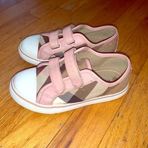 Girls' House Check & Leather Sneakers Pink
